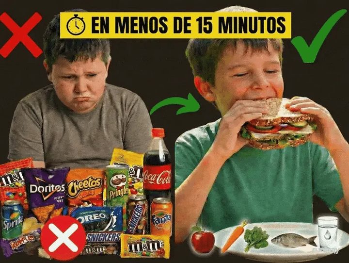 Comidas sanas que tu hijo realmente come. Listas en 15 minutos con lo que ya tenés en casa.