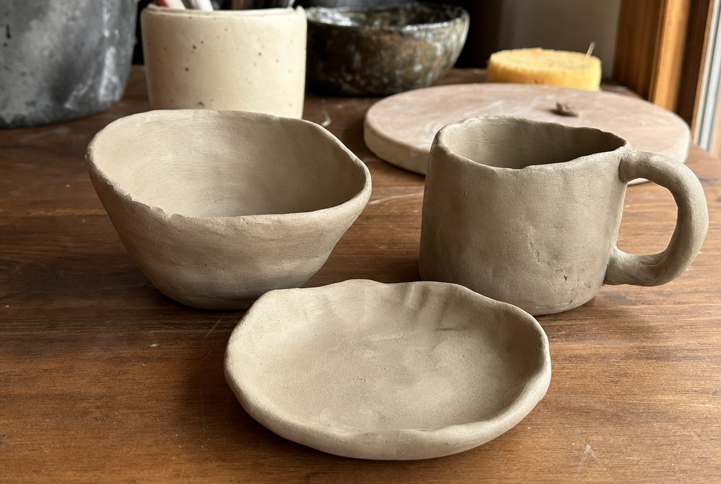Piezas de cerámica hechas a mano