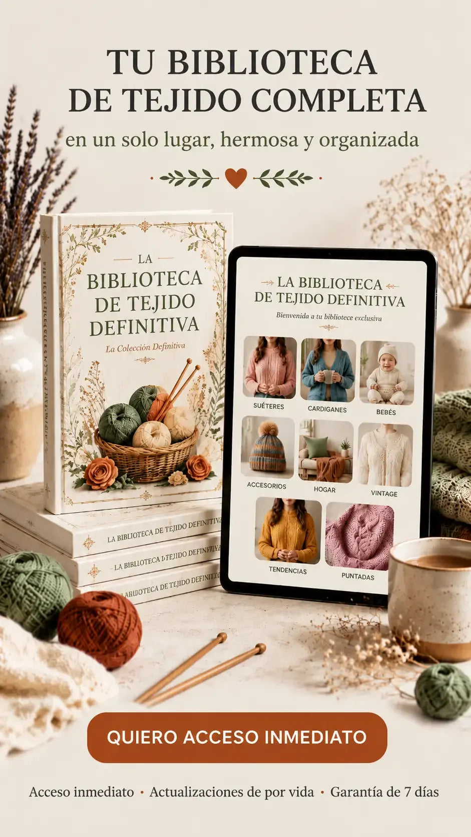 Tu biblioteca de tejido en un único lugar hermoso y organizado