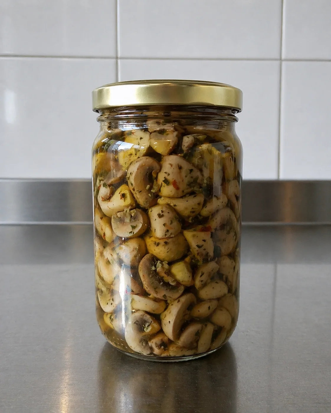 Cebollas encurtidas en frasco