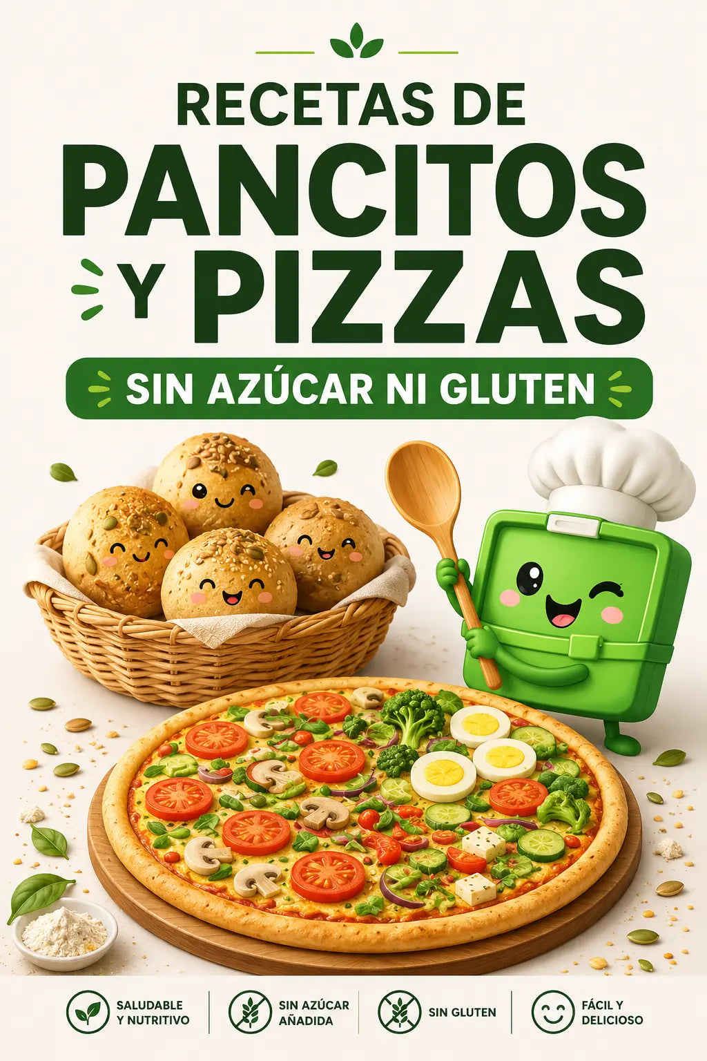 Recetas de Pancitos y Pizzas sin Azucar ni Gluten